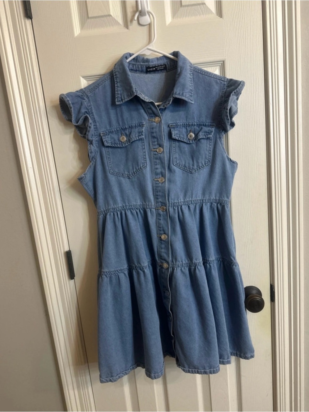 Light Blue Denim Button-Front woman’s Dress